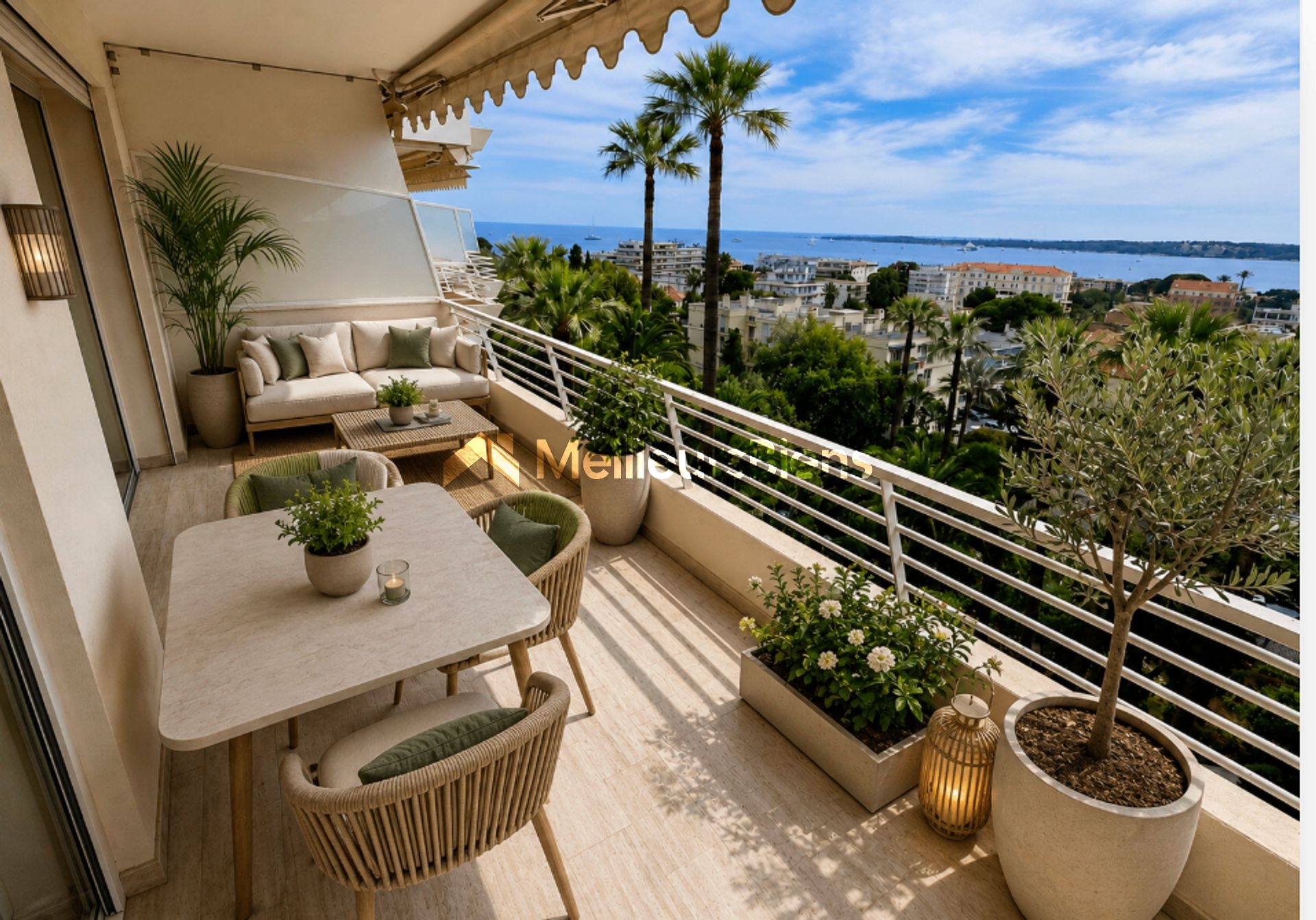 Cannes Maréchal Juin : Grand 2 pièces 53 m2 avec belle terrasse et vue mer